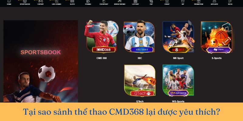 Tại CMD368 người chơi có thể tìm thấy mọi loại hình thể thao
